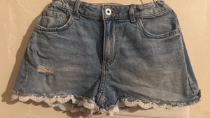 Cute Denim Shorts with Lace Trim