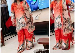 Elegant red Kurta Set with Dupatta