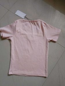 Chic Square Neck Pink T-Shirt