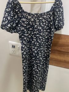 Floral Puff Sleeve Midi Dress
