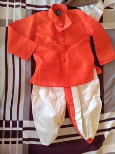 Orange Kurta with Dhoti Pants