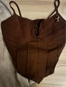 brown corset cotton