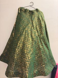 Green & Gold Brocade Skirt