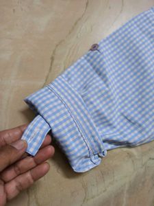 Bebo Blue Poly Cotton Button-Up Shirt