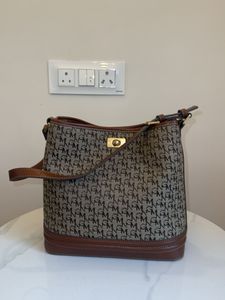 MANGO Stylish Monogram Bucket Bag