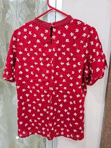 Red Floral Top