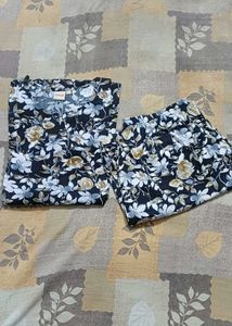 Black Floral Print Co-ord Set