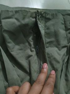 Olive Belted Trousers