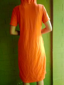 Orange Bear Print Dress