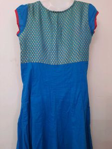 Vibrant Blue Embroidered Kurti