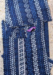 Blue &amp; White Block Print Kurta