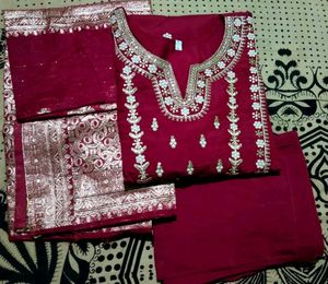Elegant Maroon Kurta Set with Dupatta