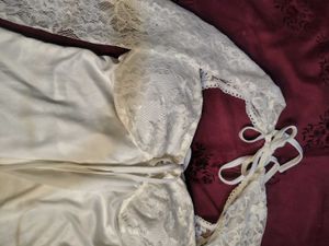 Backless Corset Lace Trim Off-White dress