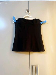 Zara Chic Black Strapless Corset Top