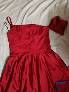 Red One-Shoulder Dress-party-price Slashed