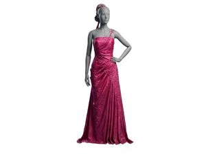Elegant Pink One-Shoulder Gown