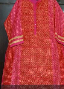 Red & Pink Patterned Kurti Biba 46 Size