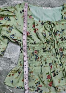 Floral Print Smocked Peplum Top
