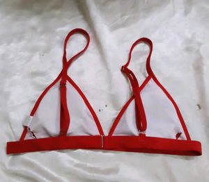 Red  Bikini Bra