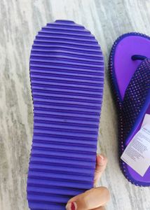 H&amp;M Purple Rhinestone Flip Flops