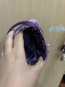SALE Cute Purple Small Hand Bag with Lace