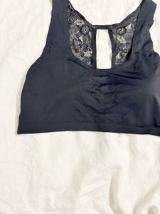 Lace Trim Sports Bra