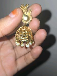 one gram gold Stunning Peacock Jhumka Earrings