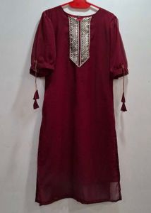 Maroon  Kurta pant set