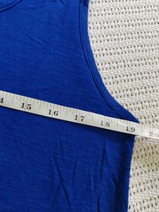 Cobalt Blue Lace Trim Tank Top
