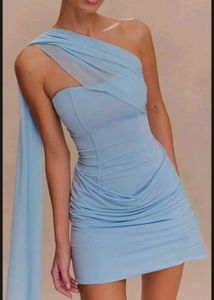 Elegant One-Shoulder Ruched Mini Dress
