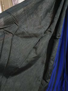 Vibrant Blue Floral Print Saree