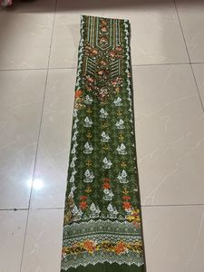 Green Embroidered Dress Material