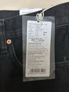 Black Denim Mango Mini Skirt