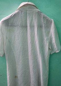 Classic White Notched Collar Shirt (Premium Cotton