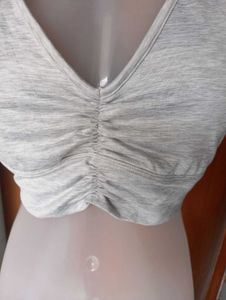 Ruched Grey Tank Top