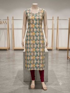 Sleeveless Printed Kurta