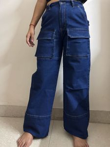 Trendy Wide Leg Cargo Jeans