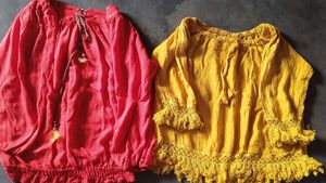 Combo of two,Boho Yellow Tunic Top