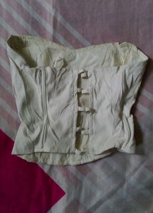 white leather corset
