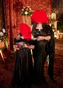Mother-Daughter Black Combo – Saree & G
