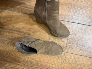 Suede Ankle Boots with Block Heel