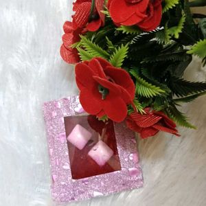 Pink Gemstone Stud Earrings