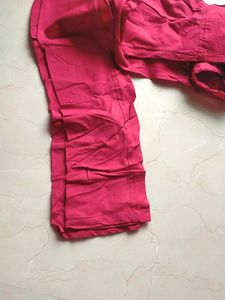 Rain &amp; Rainbow Red Pure Cotton Churidar Pants