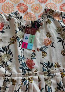 Floral White Top - New with Tag