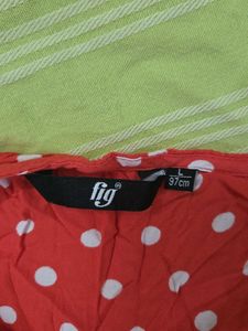 Fig Cute Red &amp; White Polka Dot Top