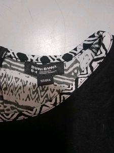 Black &amp; White Patterned Jumpsuit Dress
