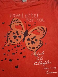 Red Butterfly Graphic T-Shirt