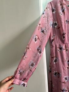 Chic Floral Pink Maxi Dress