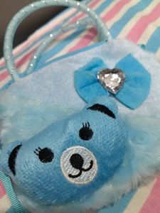 Cute Blue Teddy Bear Pouch 🩵