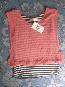 Calvin Klein Striped Layered Top